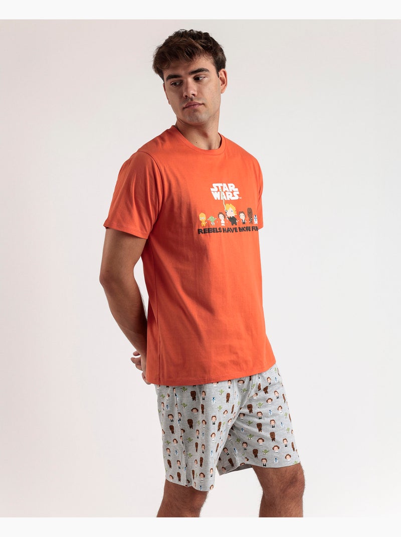 Pyjama à manches courtes STAR WARS Pixel Wars pour homme Orange - Kiabi