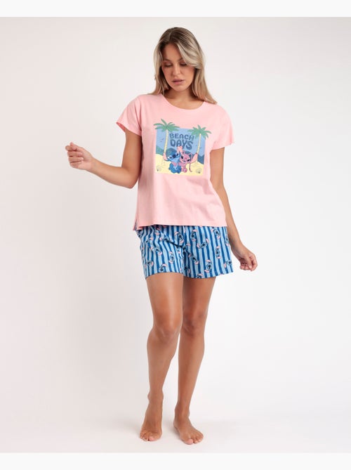 Pyjama à manches courtes Stitch Waves pour femme de Disney - Kiabi Pyjama à manches courtes Stitch Waves pour femme de Disney - Kiabi
