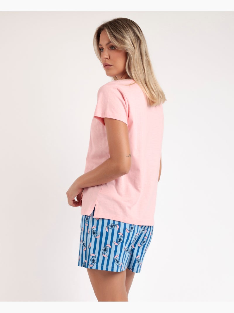 Pyjama à manches courtes Stitch Waves pour femme de Disney Rose - Kiabi