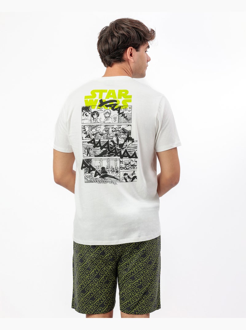 Pyjama à manches courtes style anime STAR WARS pour homme Ecru - Kiabi