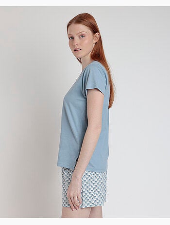 Pyjama à manches courtes style grec pour femme RESTEZ À LA MAISON