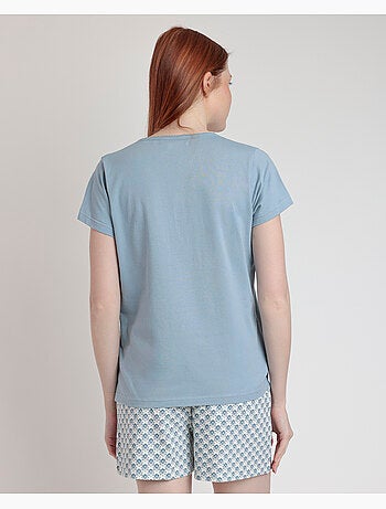 Pyjama à manches courtes style grec pour femme RESTEZ À LA MAISON