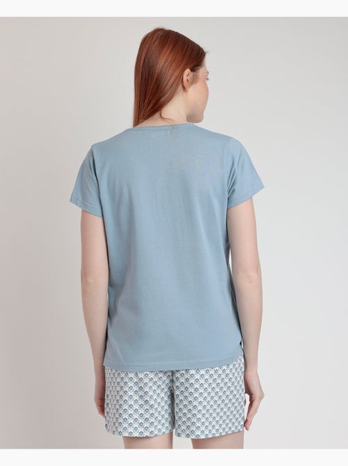 Pyjama à manches courtes style grec pour femme RESTEZ À LA MAISON - Kiabi Pyjama à manches courtes style grec pour femme RESTEZ À LA MAISON - Kiabi