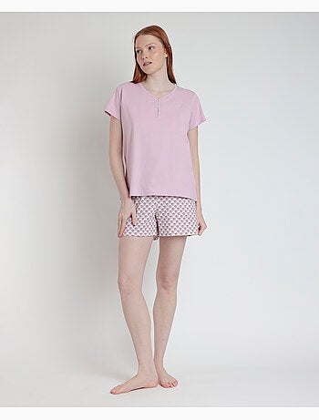 Pyjama à manches courtes style grec pour femme RESTEZ À LA MAISON