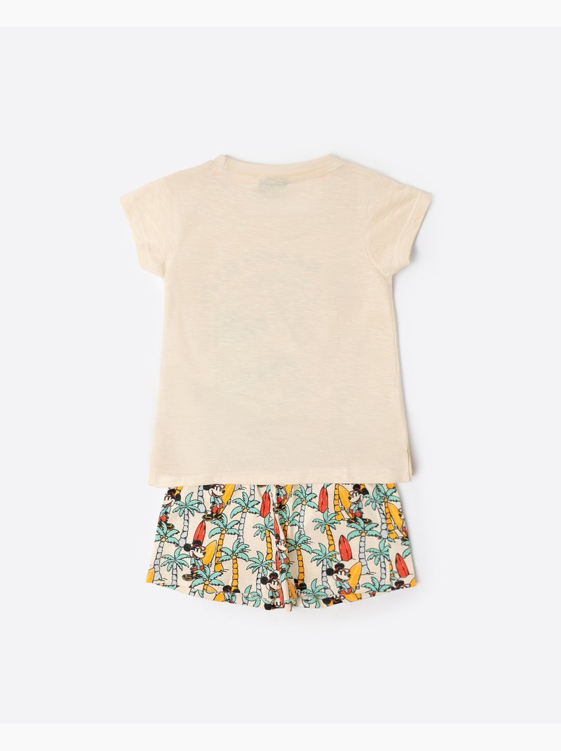 Pyjama à manches courtes Surf S Up pour fille Disney Crème - Kiabi