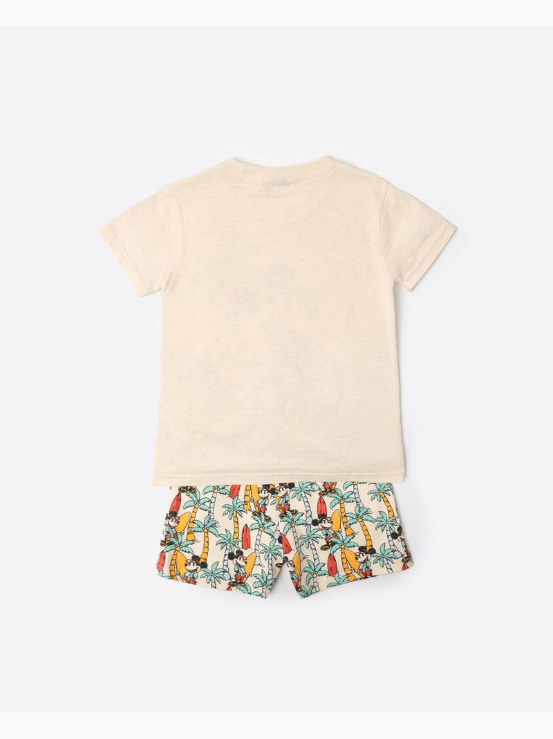 Pyjama à manches courtes Surf S Up pour garçon DISNEY Crème - Kiabi