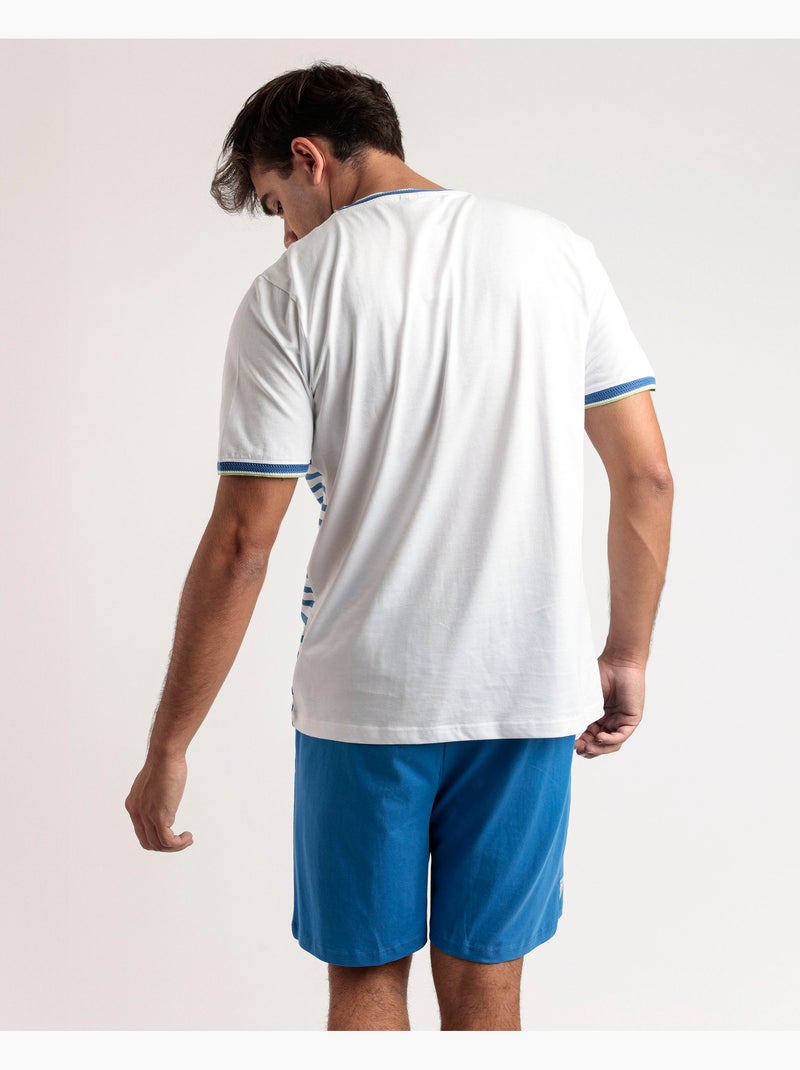 Pyjama à manches courtes Tennis Club pour homme PEANUTS Bleu - Kiabi