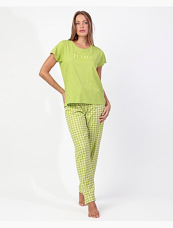 Pyjama à manches courtes Vichy Mood pour femme ADMAS