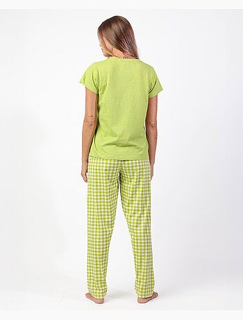 Pyjama à manches courtes Vichy Mood pour femme ADMAS