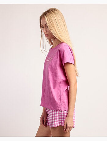 Pyjama à manches courtes Vichy Mood pour femme ADMAS