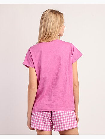 Pyjama à manches courtes Vichy Mood pour femme ADMAS