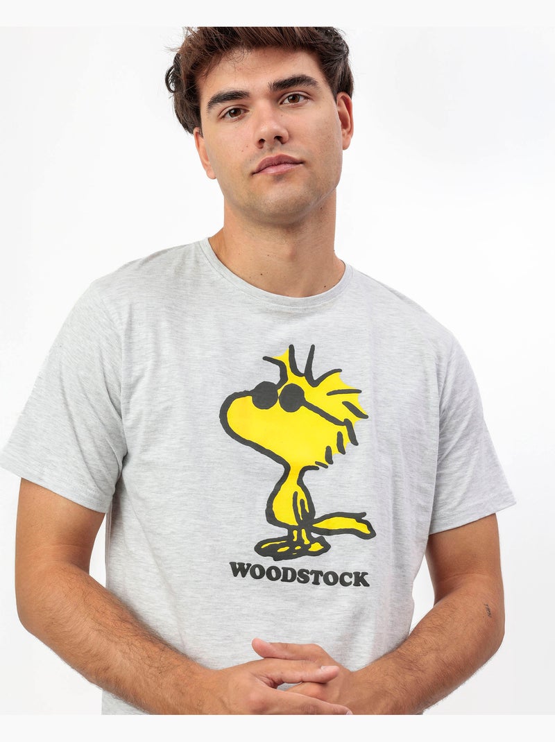 Pyjama à manches courtes Woodstock pour homme de PEANUTS Gris chiné - Kiabi