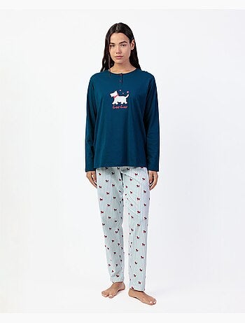 Pyjama à manches longues à rayures Lou Lou pour femme ADMAS
