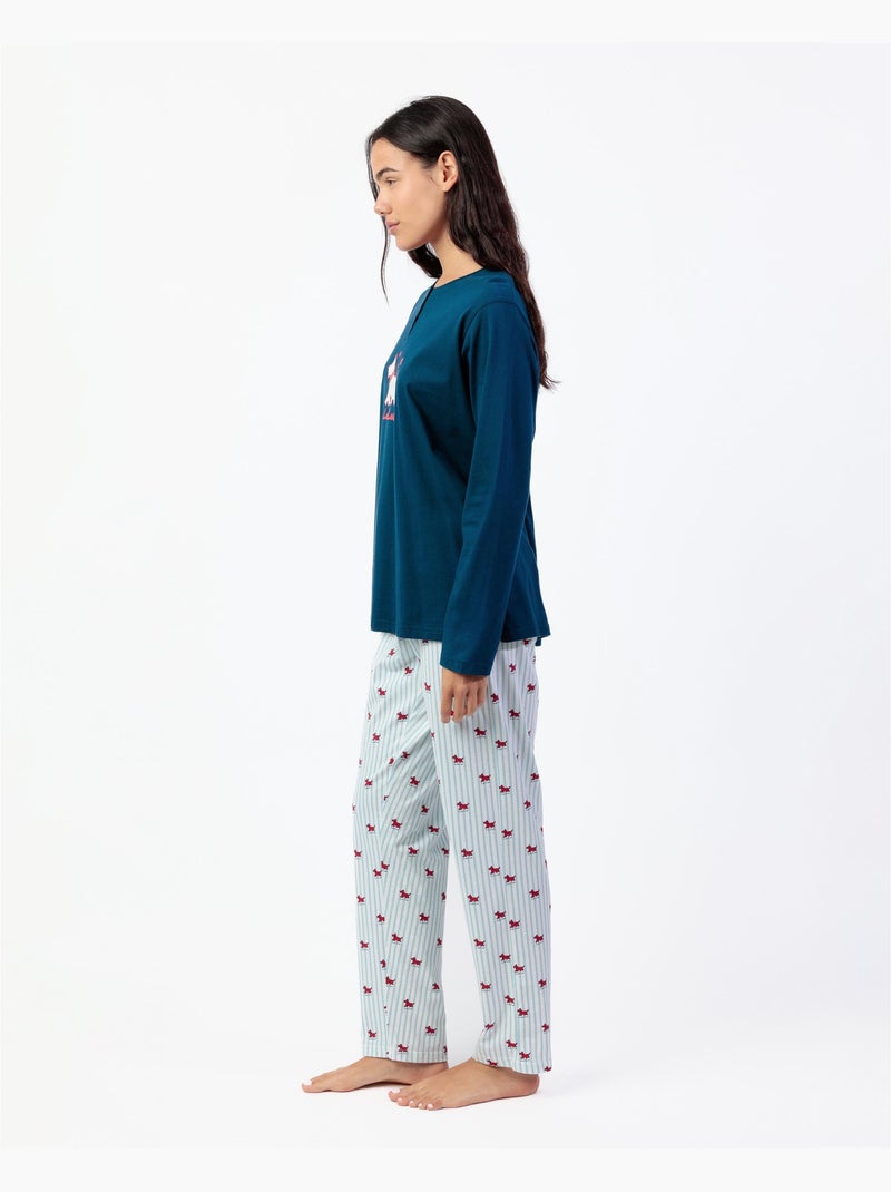 Pyjama à manches longues à rayures Lou Lou pour femme ADMAS Bleu marine - Kiabi