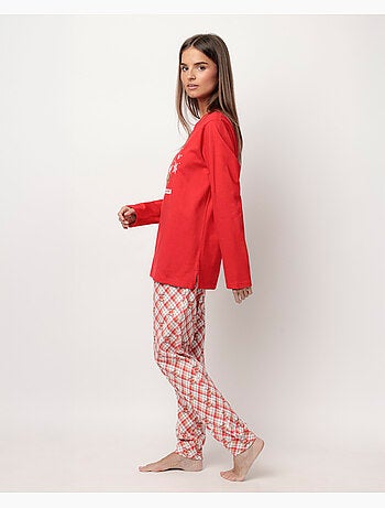 Pyjama à manches longues ADMAS à motif rennes pour femmes