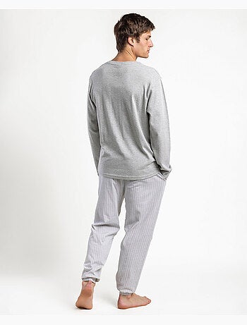 Pyjama pantalon polo manches longues heritage