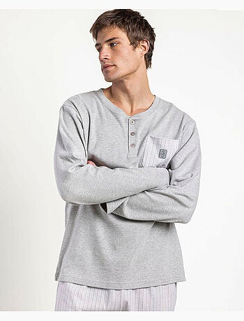 Pyjama pantalon polo manches longues heritage