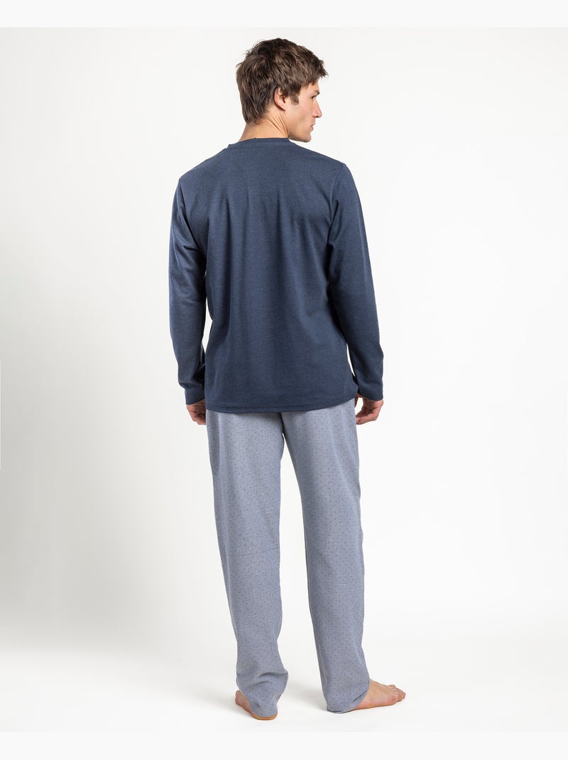 Pyjama à manches longues ADMAS CLASSIC pour homme, couleur pierre Bleu - Kiabi