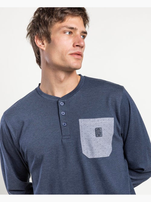 Pyjama à manches longues ADMAS CLASSIC pour homme, couleur pierre - Kiabi Pyjama à manches longues ADMAS CLASSIC pour homme, couleur pierre - Kiabi