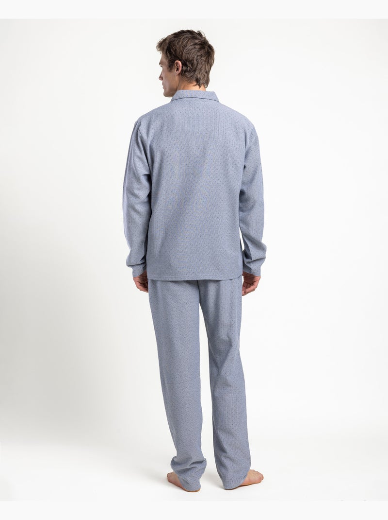 Pyjama à manches longues ADMAS CLASSIC pour homme, couleur pierre, ouvert Bleu - Kiabi