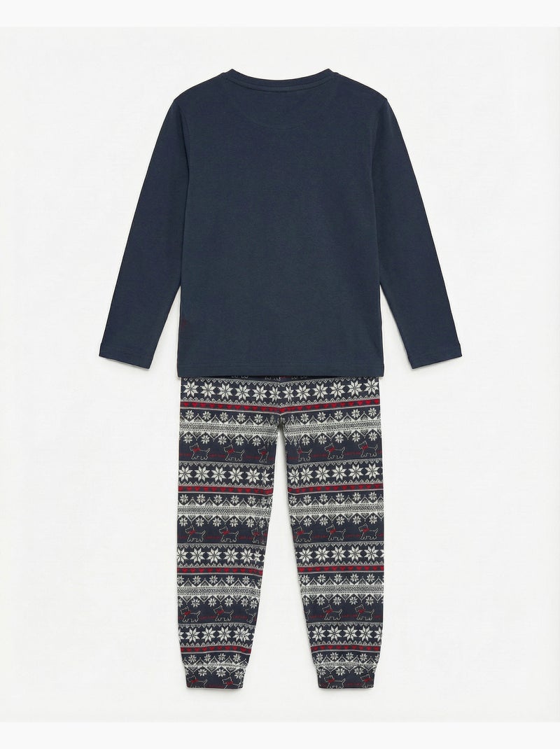 Pyjama à manches longues ADMAS Lou Lou Cold pour enfants Bleu marine - Kiabi