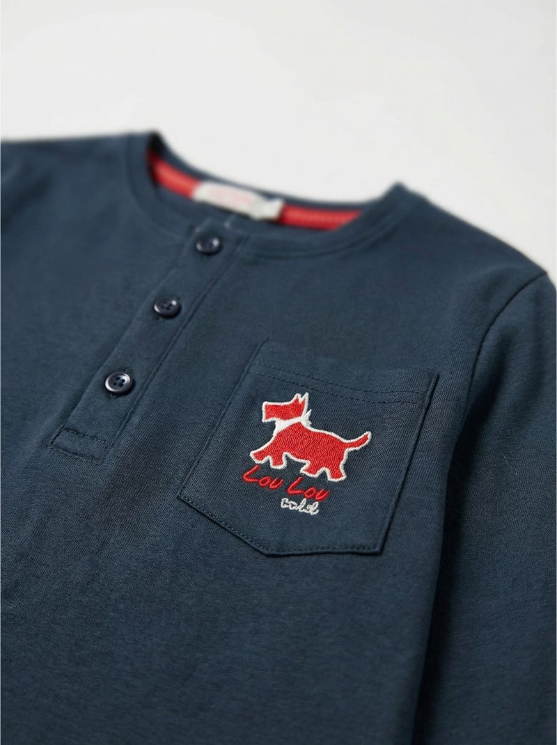 Pyjama à manches longues ADMAS Lou Lou Cold pour enfants Bleu marine - Kiabi
