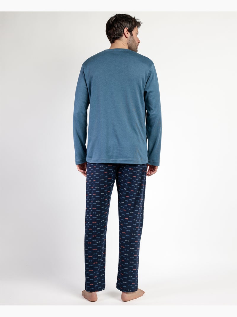Pyjama à manches longues ADMAS pour homme, idéal pour la course sur route Bleu - Kiabi