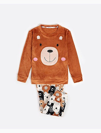 Pyjama à manches longues ADMAS Velvet Bear Family pour filles