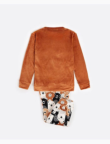 Pyjama à manches longues ADMAS Velvet Bear Family pour filles