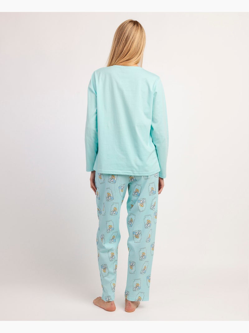 Pyjama à manches longues Alice bleu pour femme Disney Bleu - Kiabi