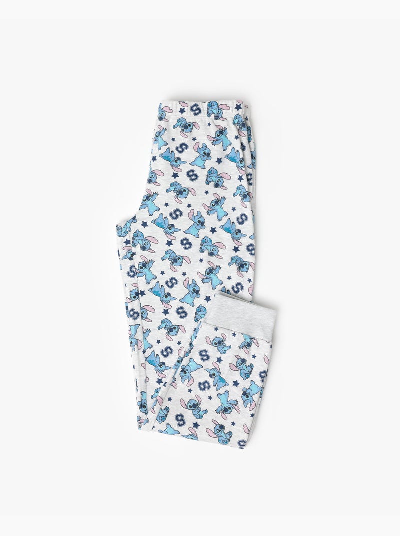 Pyjama à manches longues Aloha Stitch pour fille DISNEY Gris chiné - Kiabi