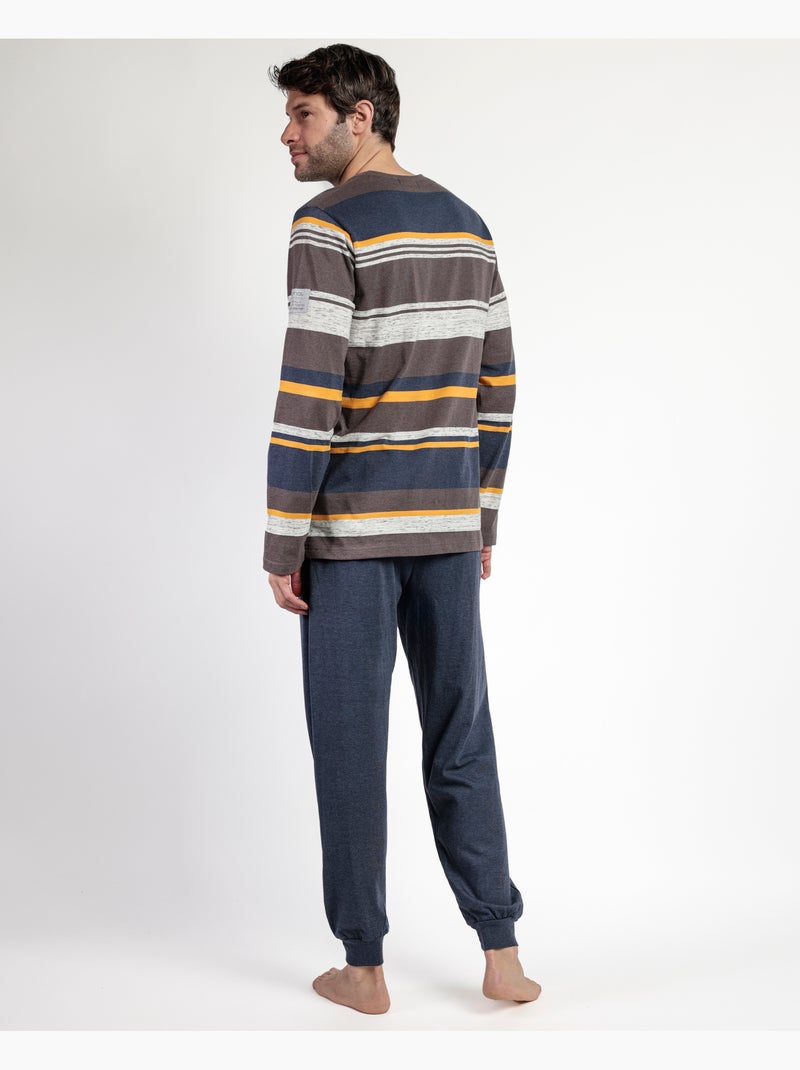 Pyjama à manches longues Amber pour homme NEW PLAN Marron - Kiabi