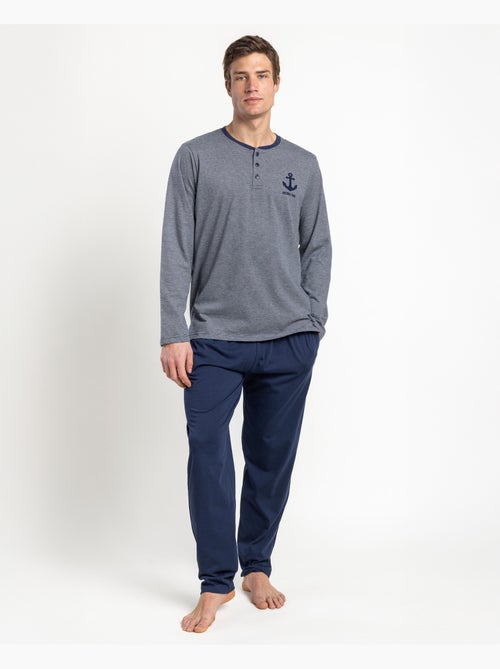 Pyjama à manches longues Ancre pour homme ANTONIO MIRO - Kiabi Pyjama à manches longues Ancre pour homme ANTONIO MIRO - Kiabi