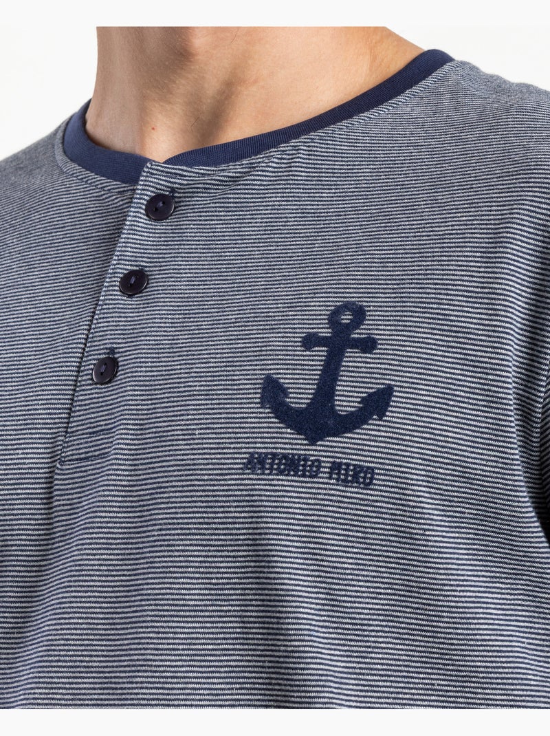 Pyjama à manches longues Ancre pour homme ANTONIO MIRO Bleu marine - Kiabi