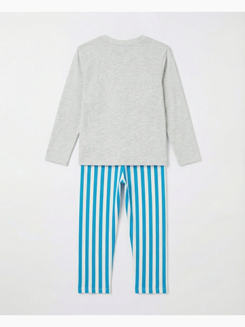 Pyjama à manches longues ASTERIX Menhir pour garçon Gris chiné - Kiabi