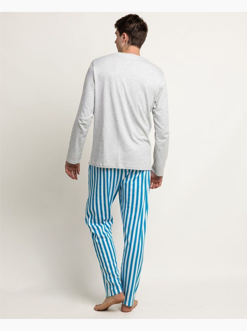 Pyjama à manches longues ASTERIX Menhir pour homme Gris chiné - Kiabi