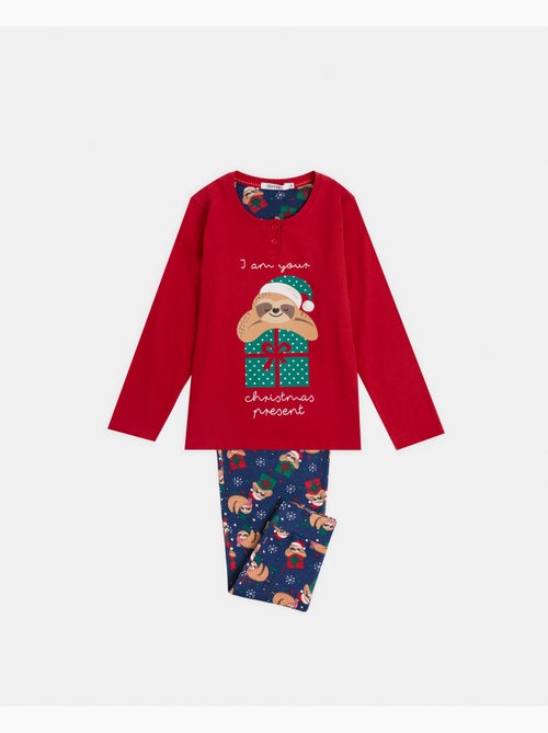 Pyjama à manches longues AUSSI Passez un Noël tranquille pour fille - Kiabi