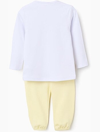 Pyjama à manches longues + bavoir en coton