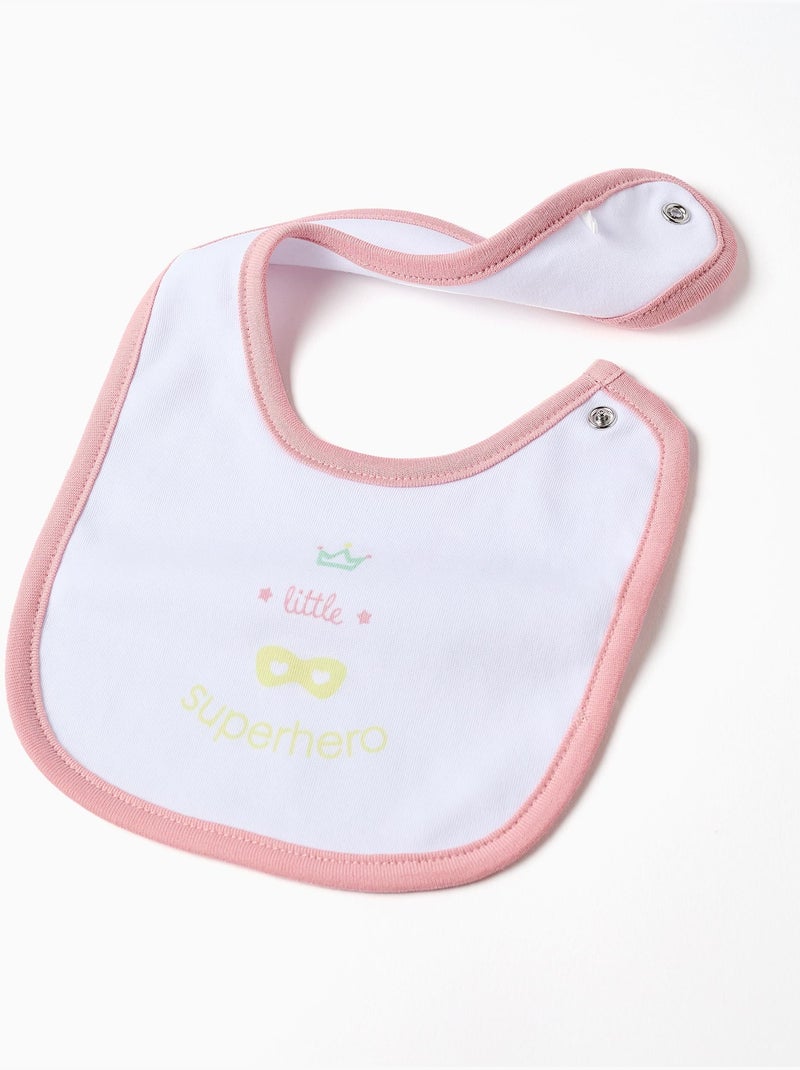 Pyjama à manches longues + bavoir en coton Blanc - Kiabi