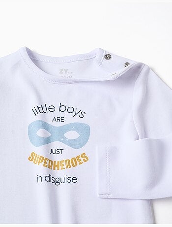 Pyjama à manches longues + bavoir en coton