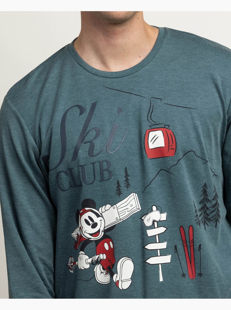 Pyjama à manches longues Bon Ski pour homme DISNEY Vert - Kiabi