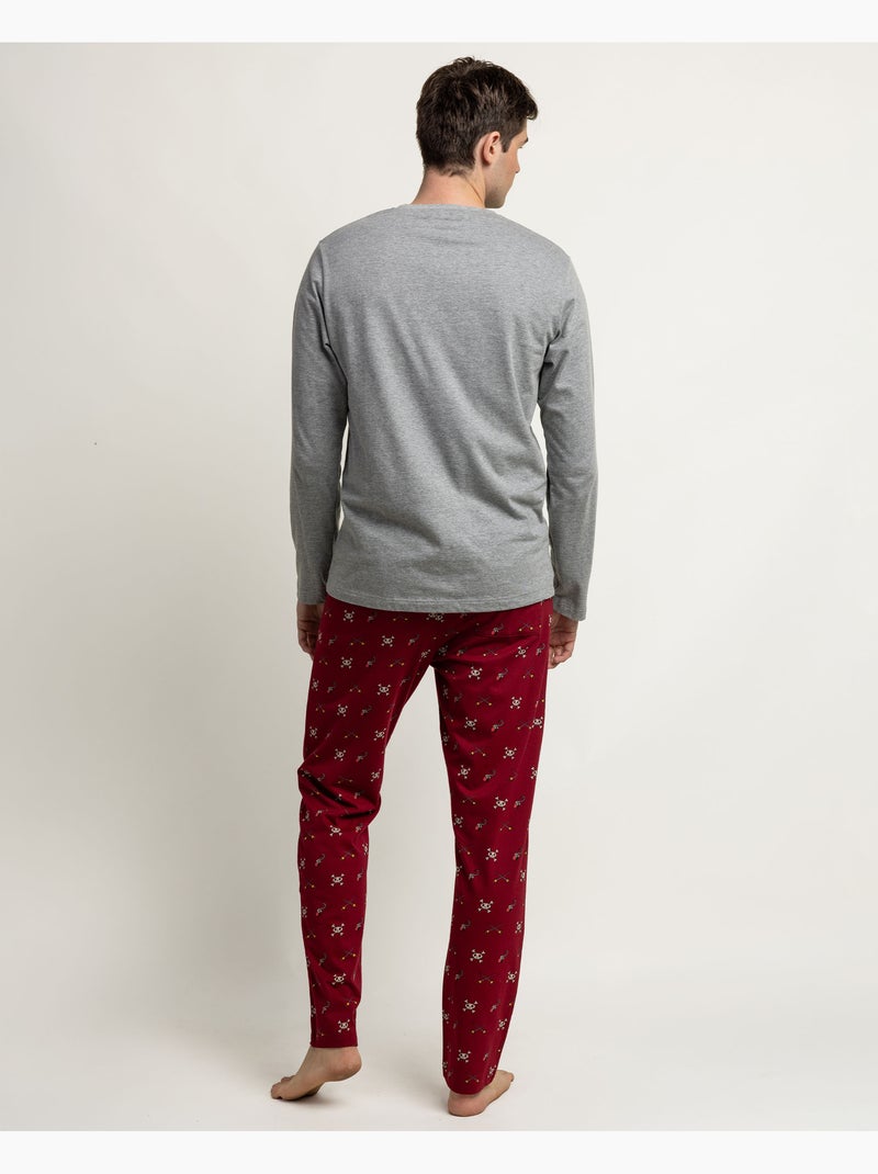 Pyjama à manches longues Capitaine Crochet pour homme DISNEY Gris chiné - Kiabi