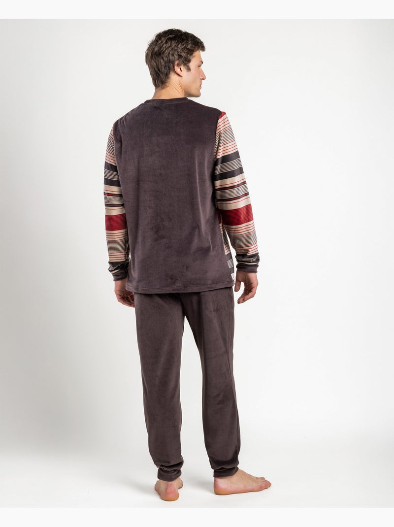 Pyjama à manches longues Celsius pour homme LOIS Marron - Kiabi