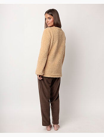 Pyjama à manches longues chaud à motif renne pour femme ADMAS