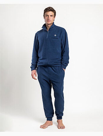 Pyjama à manches longues chaud en nid d'abeille pour homme ADMAS HOME