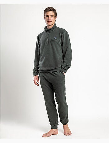 Pyjama à manches longues chaud en nid d'abeille pour homme ADMAS HOME