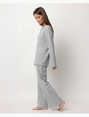 Pyjama à manches longues côtelé ultra doux pour femme ADMAS HOME