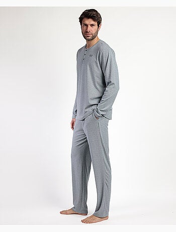 Pyjama à manches longues côtelé ultra-doux pour homme ADMAS HOME