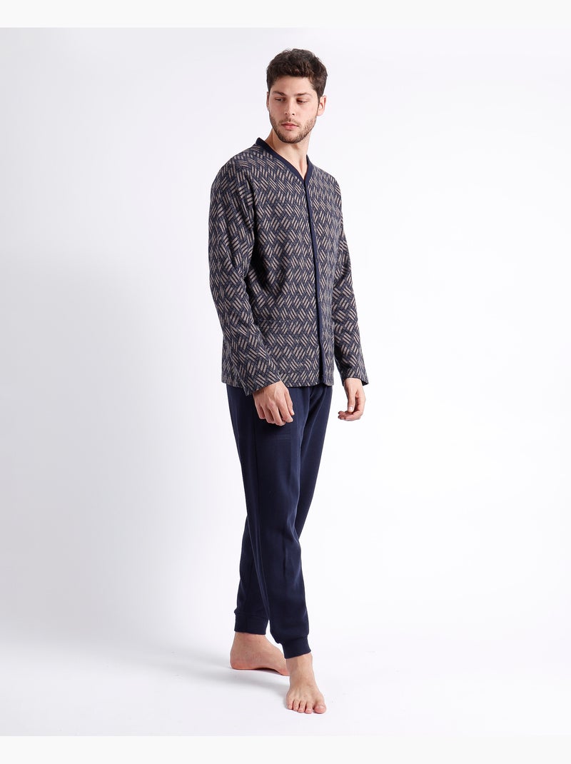 Pyjama à manches longues Cross B pour homme ADMAS MAGNIFIC Bleu marine - Kiabi