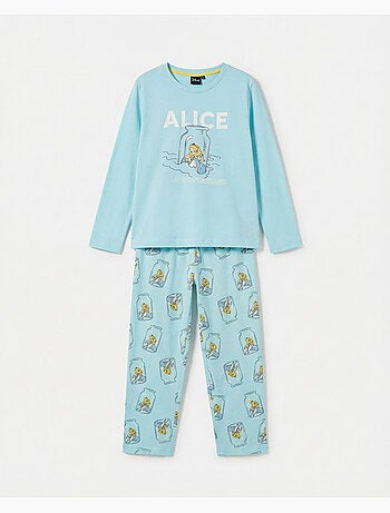 Pyjama à manches longues Disney Blue Alice pour fille